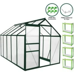 10ft No Base & Racking Greenhouse Walk-in Polycarbonate Frame Optional Base & Racks