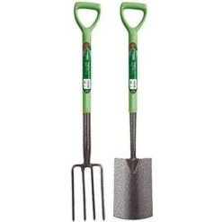 2 Piece Garden Fork And Spade Digging Set Garden