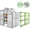 6ft 4ft Greenhouse & 2 Greenhouse Polycarbonate Walk-in Base Option Sliding -Gardena Store 6ft 4ft Greenhouse 2 Greenhouse Polycarbonate Walk in Base Option Sliding