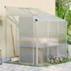6ft 4ft Outdoor Aluminum Greenhouse With Sliding Door -Gardena Store 6ft 4ft Outdoor Aluminum Greenhouse with Sliding Door