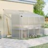 8ft 4ft Outdoor Aluminum Greenhouse With Sliding Door -Gardena Store 8ft 4ft Outdoor Aluminum Greenhouse with Sliding Door