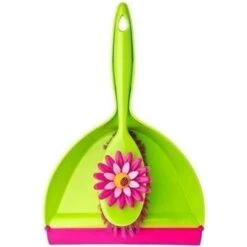 Borste Med Skyffel Lime/Rosa