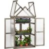 Christow Tall Cold Frame Greenhouse Grey