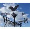 Cockerel Weathervane. Solid Steel Black Wind Vane. -Gardena Store Cockerel Weathervane. Solid steel black wind vane
