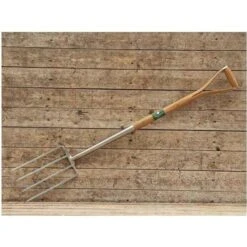 Greenman Ergonomic Digging Fork Stainless Steel Heavy Duty Ash Handled 116cm