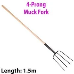 Heavy Duty 1500mm Muck 4 Prong Fork Digging Plant Garden Landscaping Hay