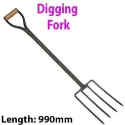 Heavy Duty 990mm Digging 4 Prong Fork Garden Landscape