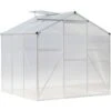 LivingAndHome Greenhouse 6x6ft Aluminum Polycarbonate -Gardena Store LivingAndHome Greenhouse 6x6ft Aluminum Polycarbonate