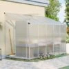 Livingandhome 10ft 4ft Greenhouse With Sliding Door Foundation -Gardena Store Livingandhome 10ft 4ft Greenhouse with Sliding Door Foundation