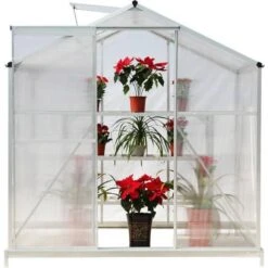 Livingandhome 6ft Greenhouse Polycarbonate Greenhouse
