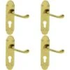 Loops 4x Pair Victorian Upturned Lever On Euro Lock Backplate -Gardena Store Loops 4x pair Victorian Upturned Lever on Euro Lock Backplate