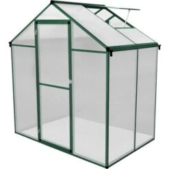 MonsterShop Greenhouse 6 4ft Polycarbonate Weather Frame Lockable Hinged Door With Padlock 2