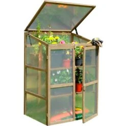 Neo Mini Greenhouse Wood Polycarbonate -Gardena Store Neo Mini Greenhouse Wood Polycarbonate 2