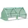 OutSunny 180 Steel Frame Poly Tunnel Steeple Greenhouse - Green -Gardena Store OutSunny 180 Steel Frame Poly Tunnel Steeple Greenhouse Green