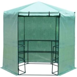 OutSunny 196 215CM Walk In Greenhouse 3-Tier Garden Hexagon Grow Flower Plants