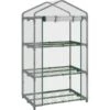 OutSunny 3 Tier Mini Greenhouse Grow With Roll Up Door 69X49X125Cm Clear 1 OutSunny 3 Tier Mini Greenhouse Grow With Roll Up Door 69X49X125Cm Clear -Gardena Store OutSunny 3 Tier Mini Greenhouse Grow With Roll Up Door 69X49X125Cm Clear