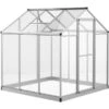 OutSunny Clear Polycarbonate Greenhouse 6x6ft 2 OutSunny Clear Polycarbonate Greenhouse 6x6ft -Gardena Store OutSunny Clear Polycarbonate Greenhouse 6x6ft
