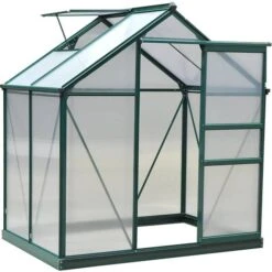 OutSunny Clear Polycarbonate Greenhouse Large Walk-In Garden Plants Grow Galvanized Base