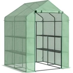 OutSunny Polytunnel Greenhouse 143x138cm Stainless Steel Plastic