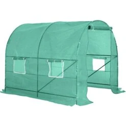 OutSunny Polytunnel Greenhouse Grow Roll Up Door Windows 2.5x2x2m