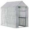 OutSunny Walk In Greenhouse W/Shelves Steeple Grow House 186x120x190cm -Gardena Store OutSunny Walk In Greenhouse W Shelves Steeple Grow House 186x120x190cm