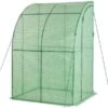 OutSunny Walk-In Lean To Wall Greenhouse 143x118x212cm Green -Gardena Store OutSunny Walk In Lean to Wall Greenhouse 143x118x212cm Green
