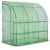 OutSunny Walk-In Lean To Wall Greenhouse W/ Zipper Door 214x120x215cm -Gardena Store OutSunny Walk In Lean to Wall Greenhouse w Zipper Door 214x120x215cm