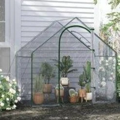 OutSunny Walk In PVC Greenhouse Garden Flower Planter Steel Frame