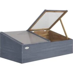 OutSunny Wood Cold Frame Greenhouse Garden Polycarbonate Grow