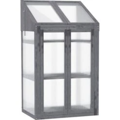 OutSunny Wooden Greenhouse Cold Frame Grow House Double Door Flower