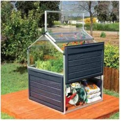 Palram Small Greenhouse With Storage Aluminum Polycarbonate -Gardena Store Palram Small Greenhouse with Storage Aluminum Polycarbonate 2