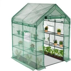 Relaxdays Greenhouse, PE Plastic, Iron, HxWxD: