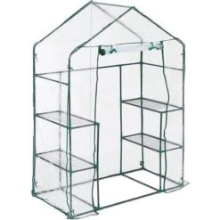 Relaxdays Greenhouse, PVC Plastic, HxWxD: 195x143x73