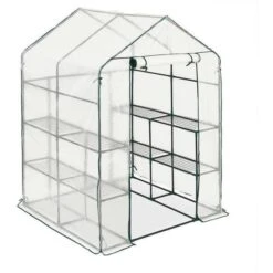 Relaxdays Greenhouse, Pe Plastic, Iron, HxWxD: 195x143x143