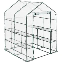 Relaxdays Greenhouse, Pvc Plastic, HxWxD: 195x143x143