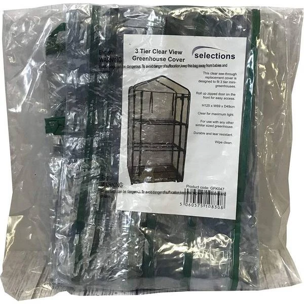 Selections 3 Tier Mini Greenhouse Clear View Replacement Cover 3 Selections 3 Tier Mini Greenhouse Clear View Replacement Cover