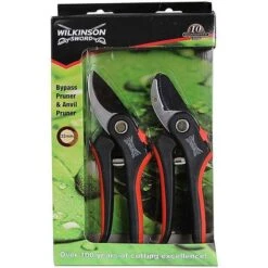 Wilkinson Sword Bypass & Anvil Pruner Secateurs Twin Pack