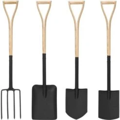 VidaXL Garden Tool Set 4 YD Grip Digger Shovel Fork